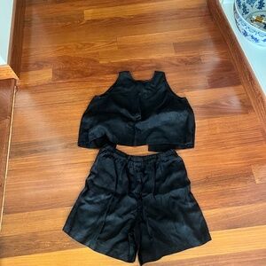 J. Crew Balck Linen Set from Summer